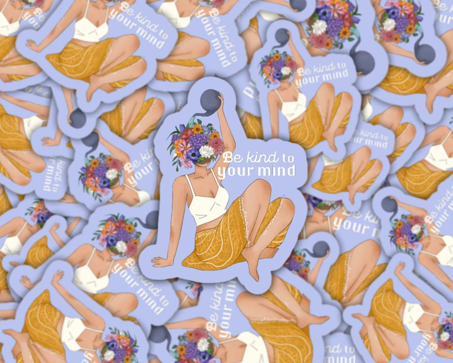 be kind to your mind sticker, mental health sticker, flower sticker, mental health matters, plant sticker, be kind to all kinds, mothers day
