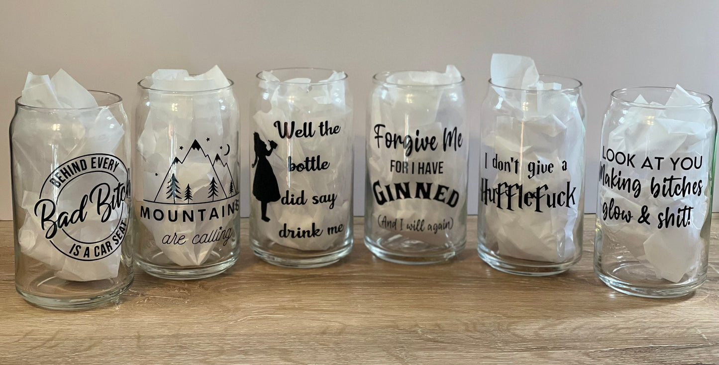 Personalized Libbey Glass, Beer Can Glass, Bachelorette Party, Bach Party