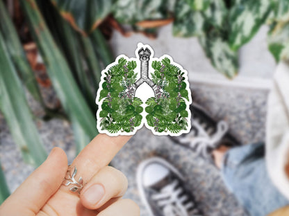 plant lungs sticker, floral lungs, plant stickers, respiratory therapist sticker, lung transplant gift, pulmonary stickers, plant lungs