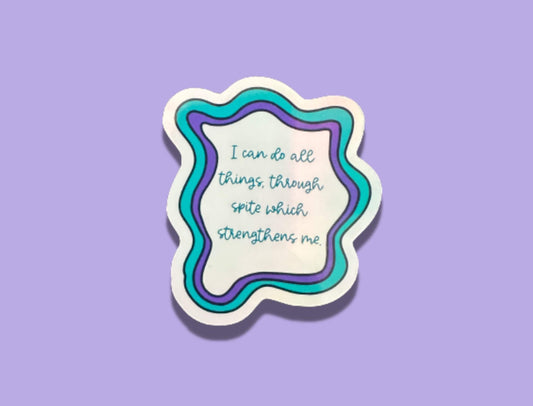 i can do all things through spite which strengthens me sticker, funny sticker adult, spite sticker, holographic sticker, laptop sticker