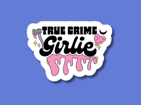 true crime sticker, i love true crime, murder mystery sticker, true crime gifts, for her, for water bottle, crime podcast sticker
