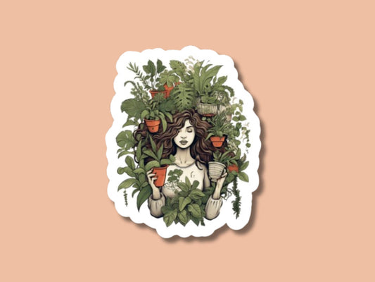 plant goddess sticker, plant sticker for water bottle, plant store, funny plant sticker, plant mom sticker, plant gifts, plant queen