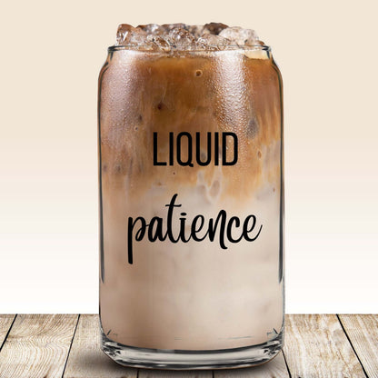 liquid patience glass cup, libbey beer can glass, iced coffee cup, gifts for mom, christmas gifts for her