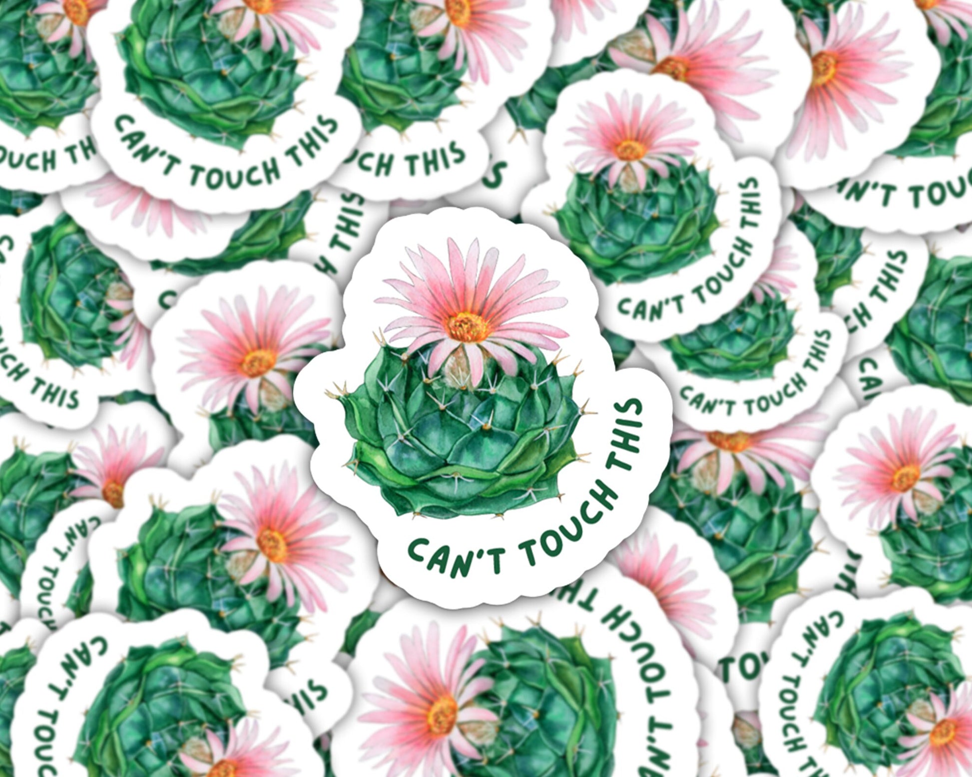 can't touch this cactus sticker, gift for plant lover, plant sticker for water bottle, cactus plant, plant store, plant gift, cactus sticker