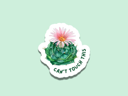 can't touch this cactus sticker, gift for plant lover, plant sticker for water bottle, cactus plant, plant store, plant gift, cactus sticker