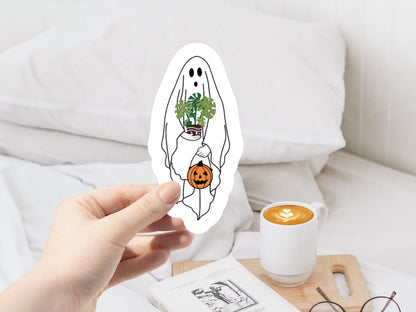 ghost plant sticker, halloween stickers, halloween unique, halloween party, halloween lovers, plant gifts, halloween plant sticker