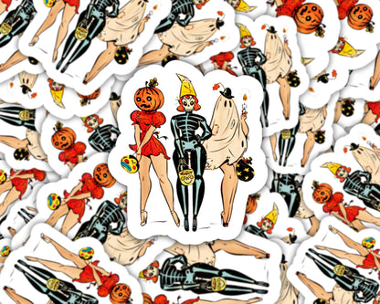 halloween pinup girl, retro halloween, halloween stickers, halloween unique, halloween party, halloween lovers, halloween gifts, pinup retro