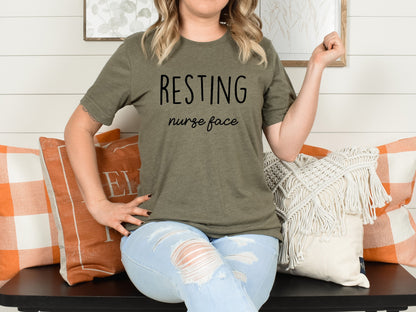 resting nurse face shirt, resting bitch face, nurse shirt, funny nurse gifts, er nurse shirt, nurse manager gift, nursing student shirt