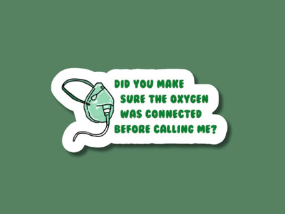 respiratory stickers, respiratory therapist gifts, sticker for respiratory grad, respiratory care week, nurse funny sticker, O2 sticker