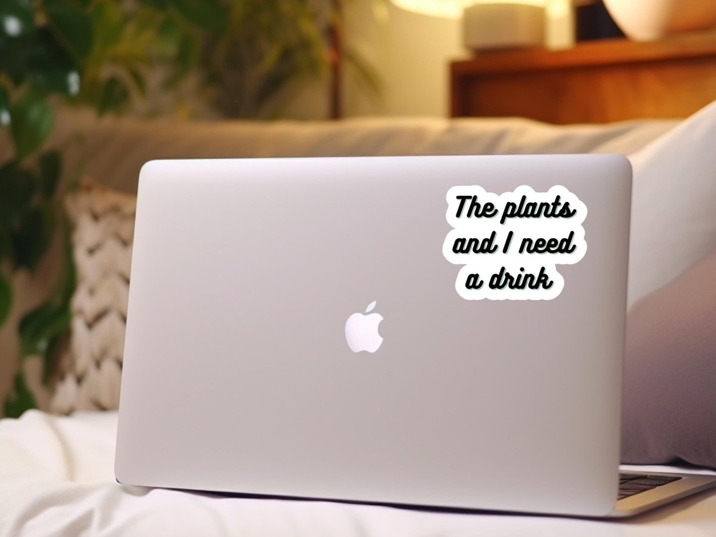 the plants and I need a drink sticker for laptop, plant mom gift, plant sticker for water bottle, plant lover, plant store, plant gifts