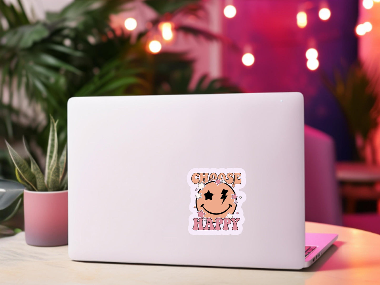 choose happy sticker, sticker for laptop, water bottle sticker, smiley face stickers, gifts for daughters, happiness stickers, positivity