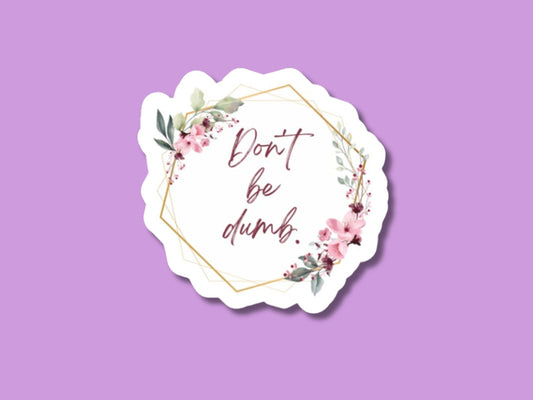 don’t be dumb sticker, funny stickers for water bottle, sarcastic sticker, gifts for coworker, stickers for boss, dumb sticker
