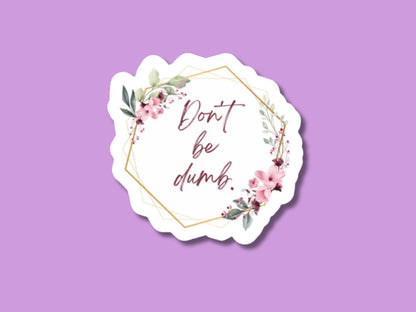 don’t be dumb sticker, funny stickers for water bottle, sarcastic sticker, gifts for coworker, stickers for boss, dumb sticker