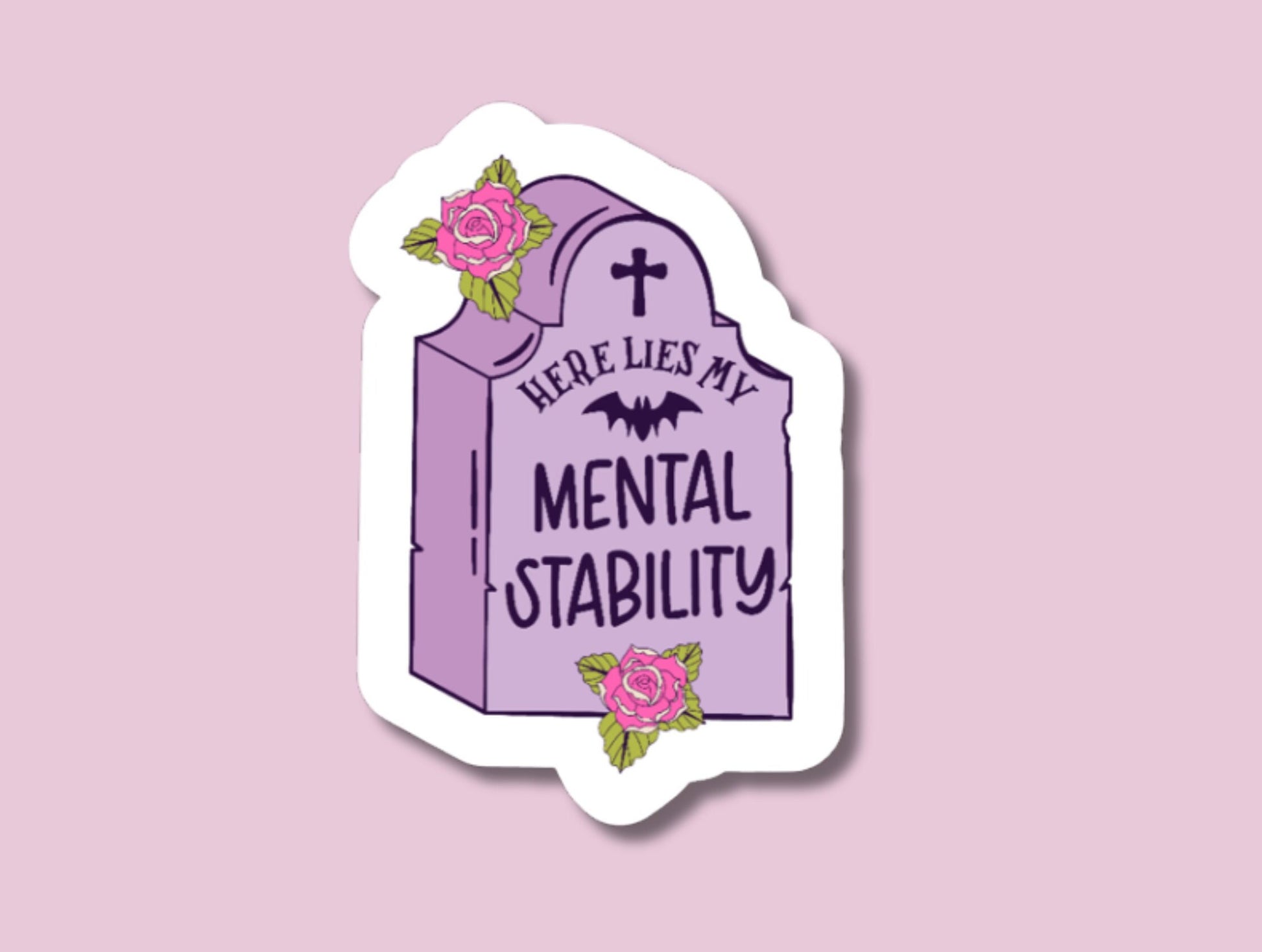 here lies my mental stability, mental health stickers, halloween stickers, halloween unique, tombstone sticker, nurse sticker