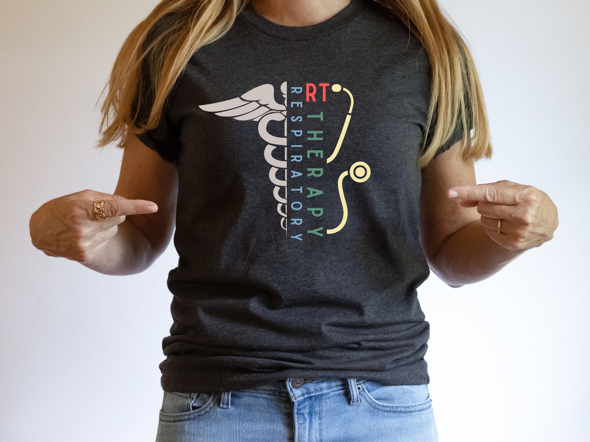 respiratory therapist caduceus shirt, respiratory therapist gifts, respiratory apparel, rt shirts, stethoscope shirt, respiratory shirt