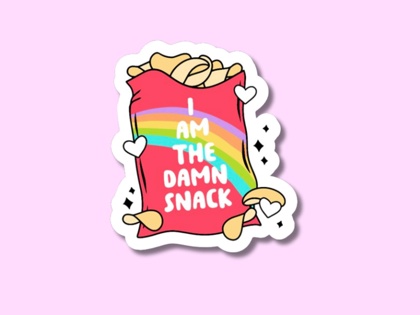snacks sticker, funny stickers for friends, laptop stickers, coworker stickers, i am the snack, girl power sticker