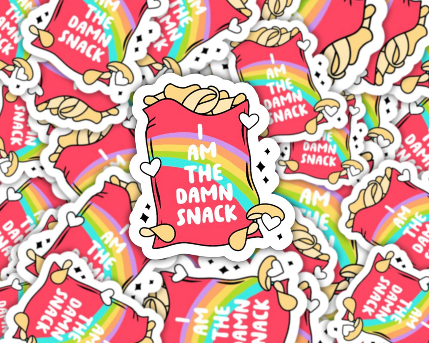 snacks sticker, funny stickers for friends, laptop stickers, coworker stickers, i am the snack, girl power sticker