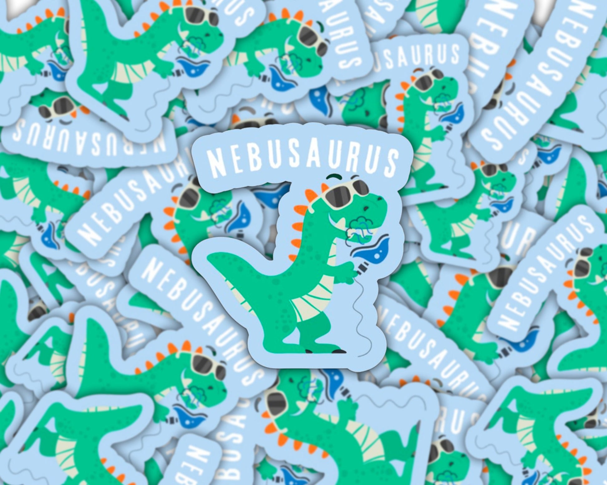 nebusaurus sticker, picu rt sticker, peds respiratory, peds dinosaur, respiratory therapist sticker, picu respiratory