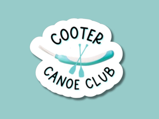 cooter canoe club sticker, nurse sticker, cna sticker, physician sticker, funny healthcare sticker, purewick sticker, funny nurse sticker