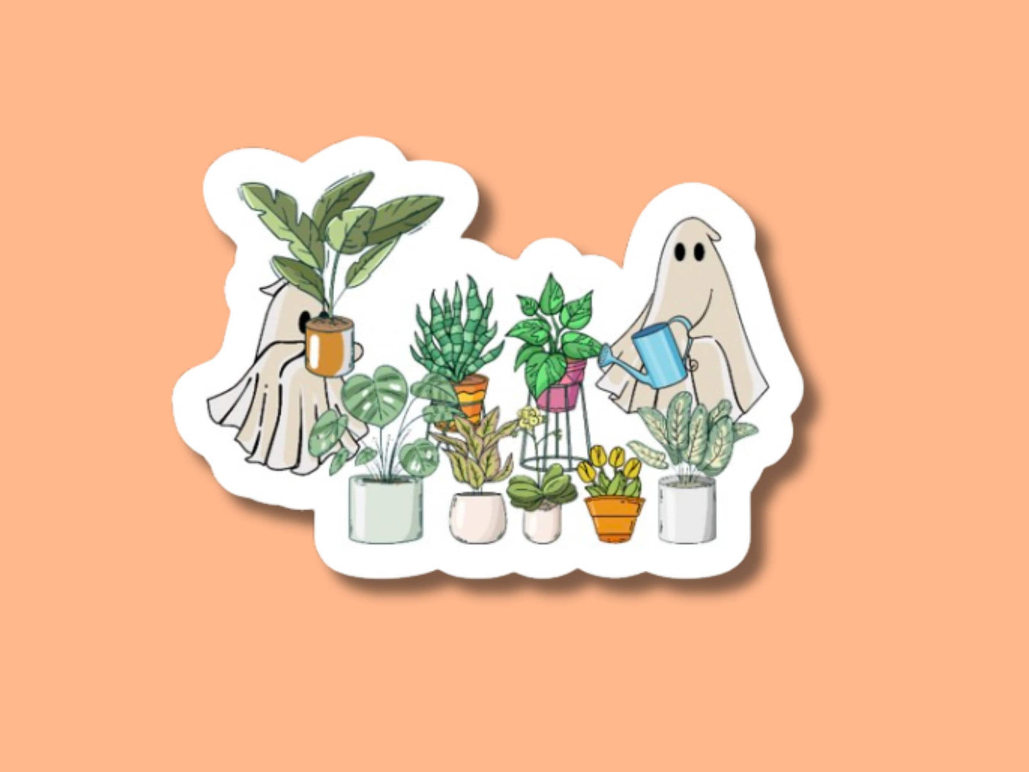 ghost plant sticker, plant sticker for water bottle, plant store, plant gifts, fall plants, garden shop sticker, cute plant stickers