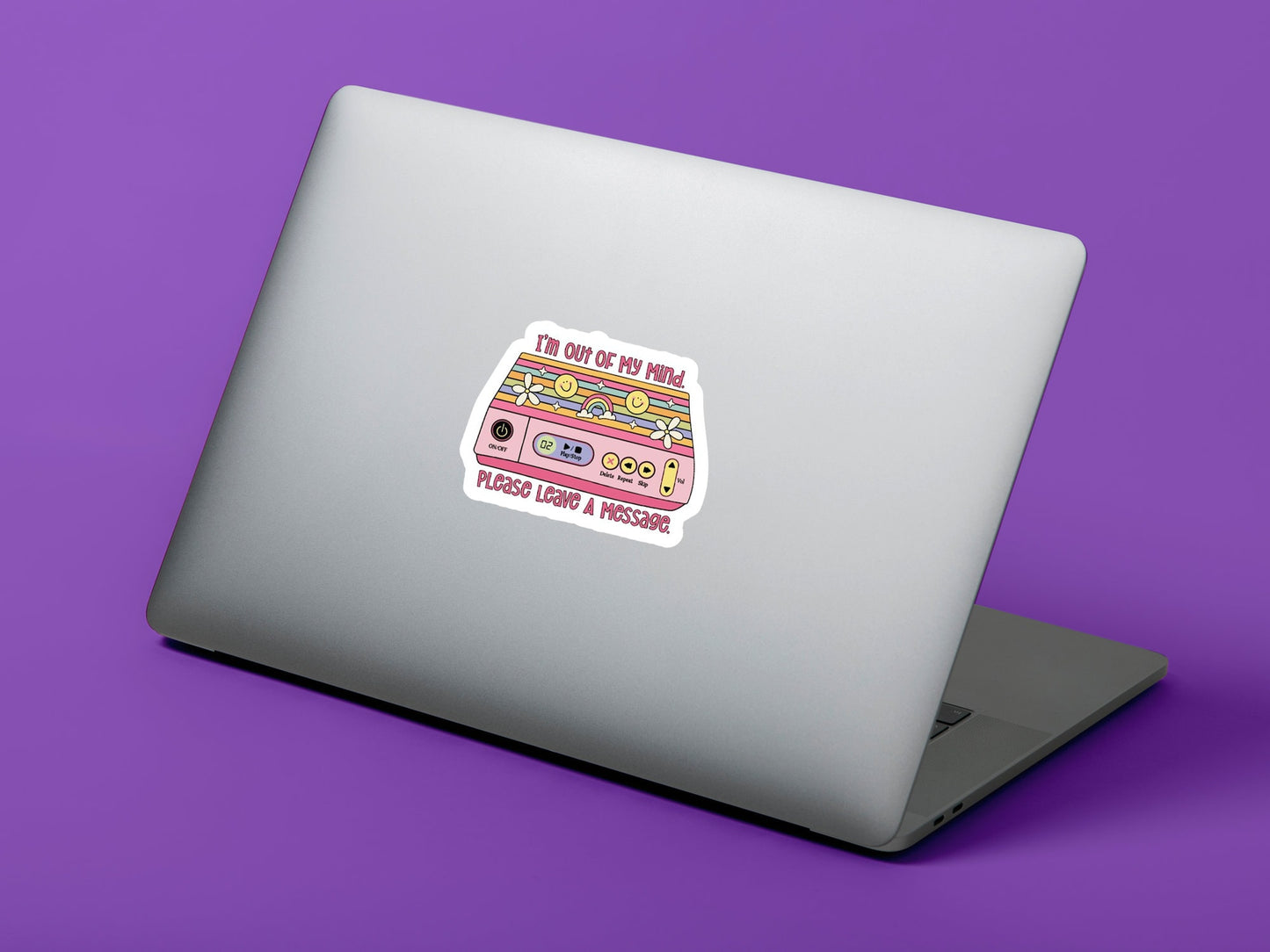 out of my mind sticker, funny stickers for friends, laptop stickers, retro stickers, cassette tape sticker, mental health stickers