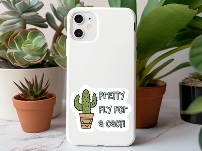 cactus sticker, plant sticker for water bottle, plant store, plant gifts, pretty fly for a cacti sticker, plant friend gift