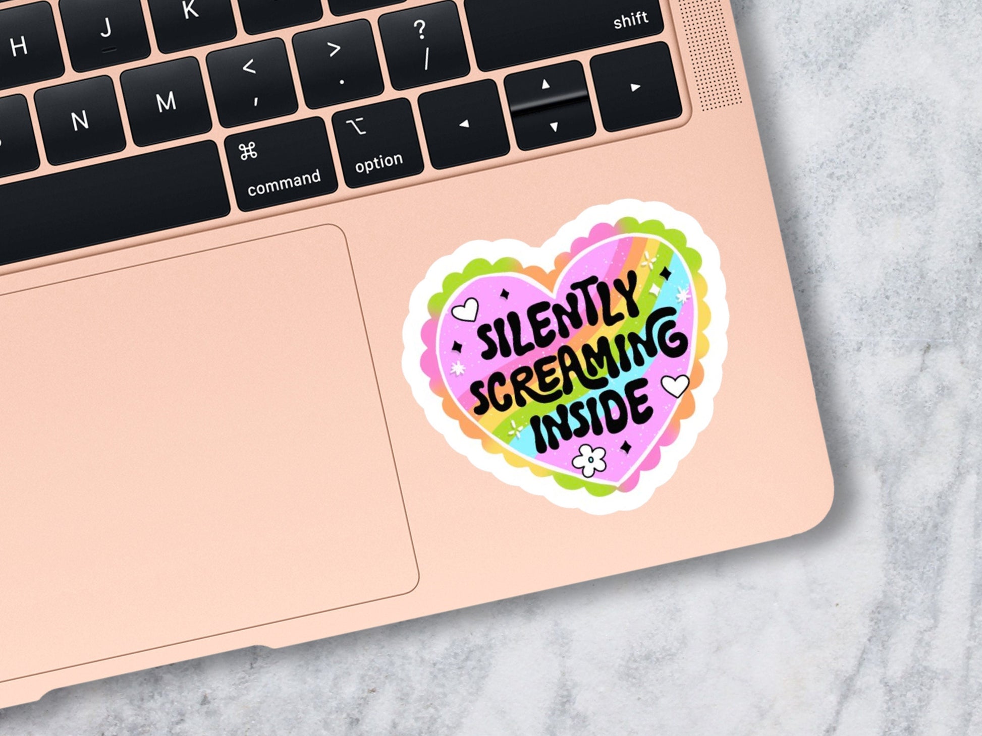 silenty screaming inside sticker, funny stickers for friends, rainbow stickers, retro stickers, cassette tape sticker, mental health sticker