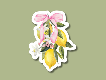 lemon sticker, coquette sticker, gardening sticker, cute lemon sticker, fruit sticker, garden sticker