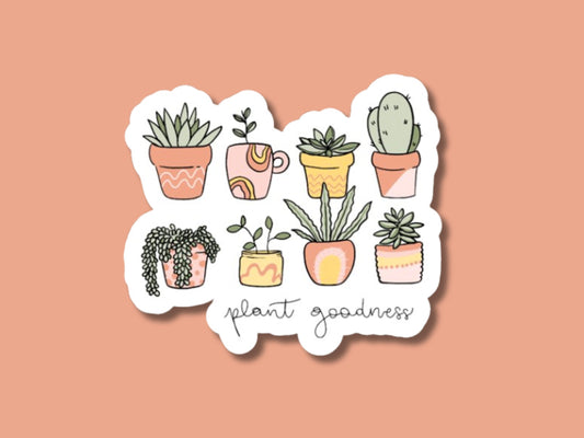 plant goodness sticker, plant kindness sticker, plant sticker, plant lover gift, plant store stickers, cactus stickers