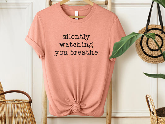 silently watching you breathe shirt, respiratory therapy shirt, respiratory therapist, respiratory care gift, pulmonary gift, rt shirt