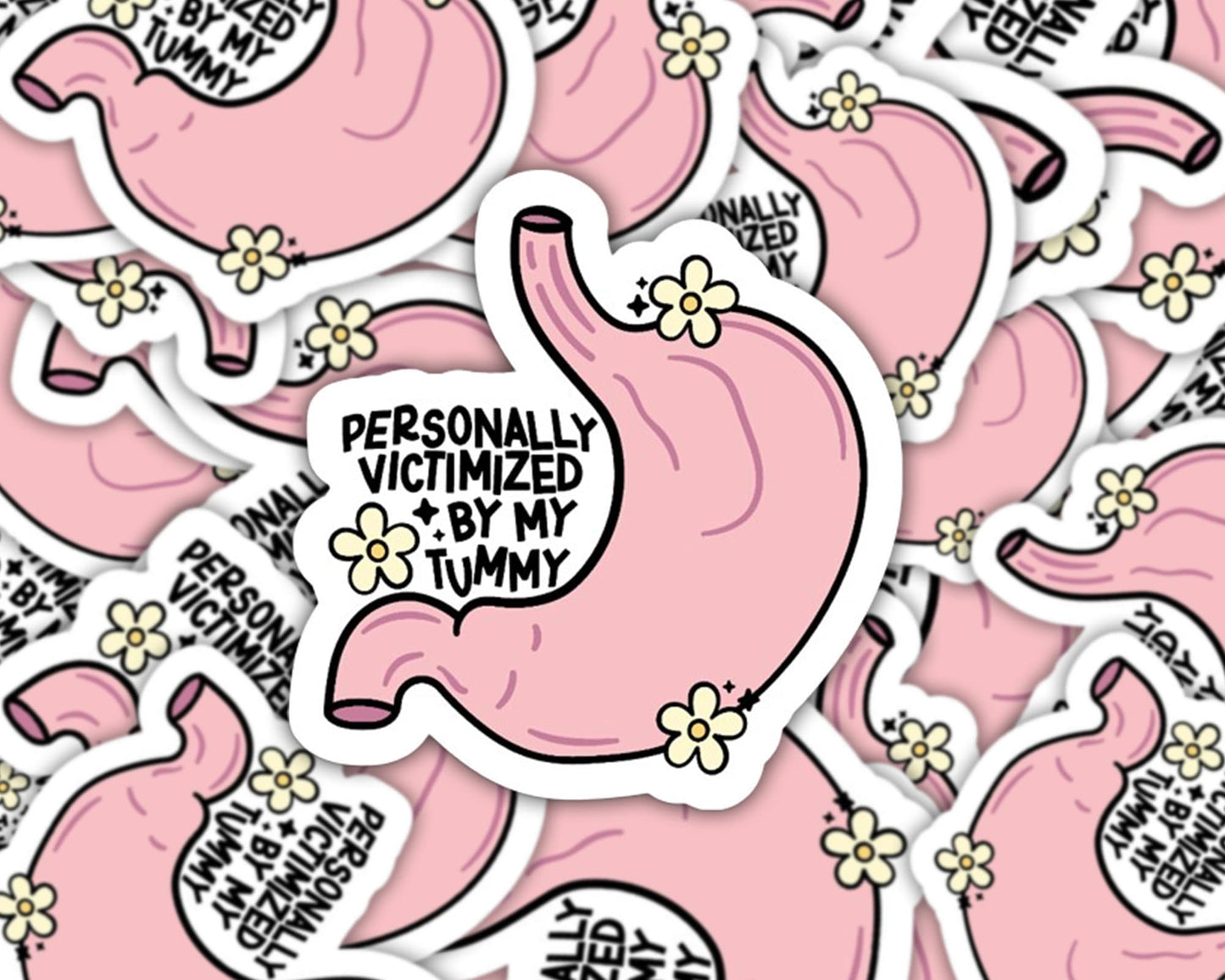 personally victimized sticker, gf gift, tummy sticker free, tummy problems sticker, gf sticker, dietician sticker, gastro sticker