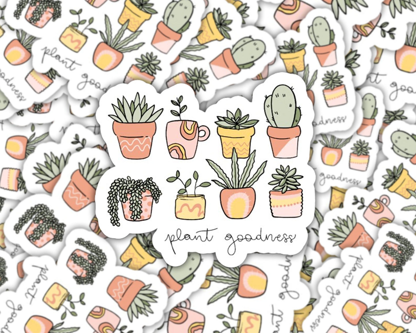 plant goodness sticker, plant kindness sticker, plant sticker, plant lover gift, plant store stickers, cactus stickers