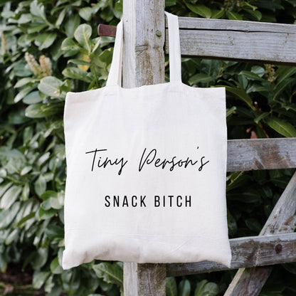 tiny persons snack bitch tote bag, gift for new mom, baby shower gifts, birthday gift for friend, galentines day gifts, funny tote bag