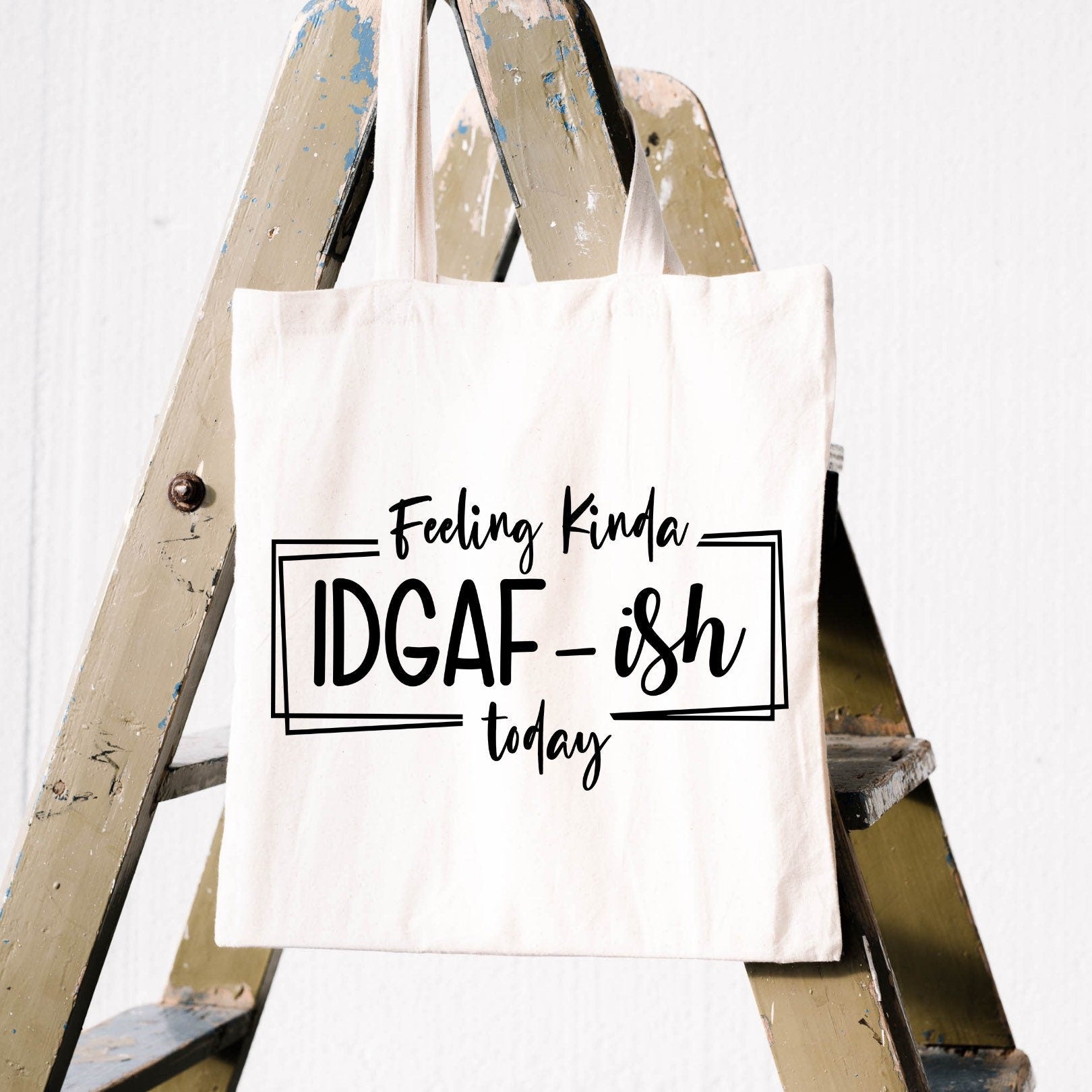 feeling kinda IDGAF tote, gifts for best friend, coworker gift, gifts for teachers, galentines day gifts, gifts for women, lunch bag for mom