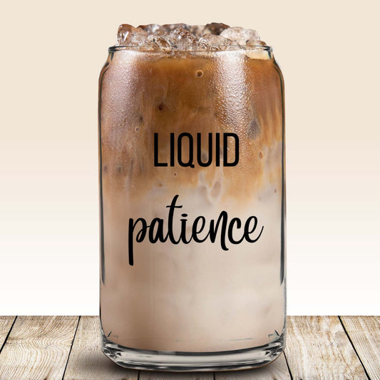 Libbey Glass, Liquid Patience Libbey Glass, Beer Can Glass, Iced Coffee Cup