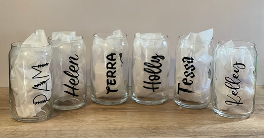 Personalized Libbey Glass, Beer Can Glass, Bachelorette Party, Bach Party