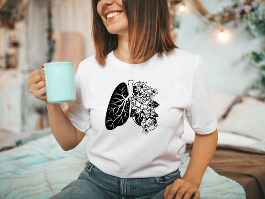 Respiratory Shirt, Floral Lung Shirt, Respiratory Gifts, RT Week Gifts, Lung Transplant Gift