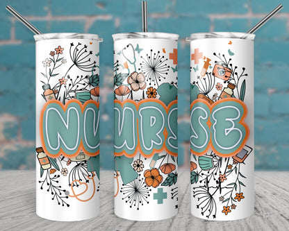 nurse tumblers, rn tumbler, gifts for nurses, floral nurse cup, gifts for nurses week, nurse manager, nursing student