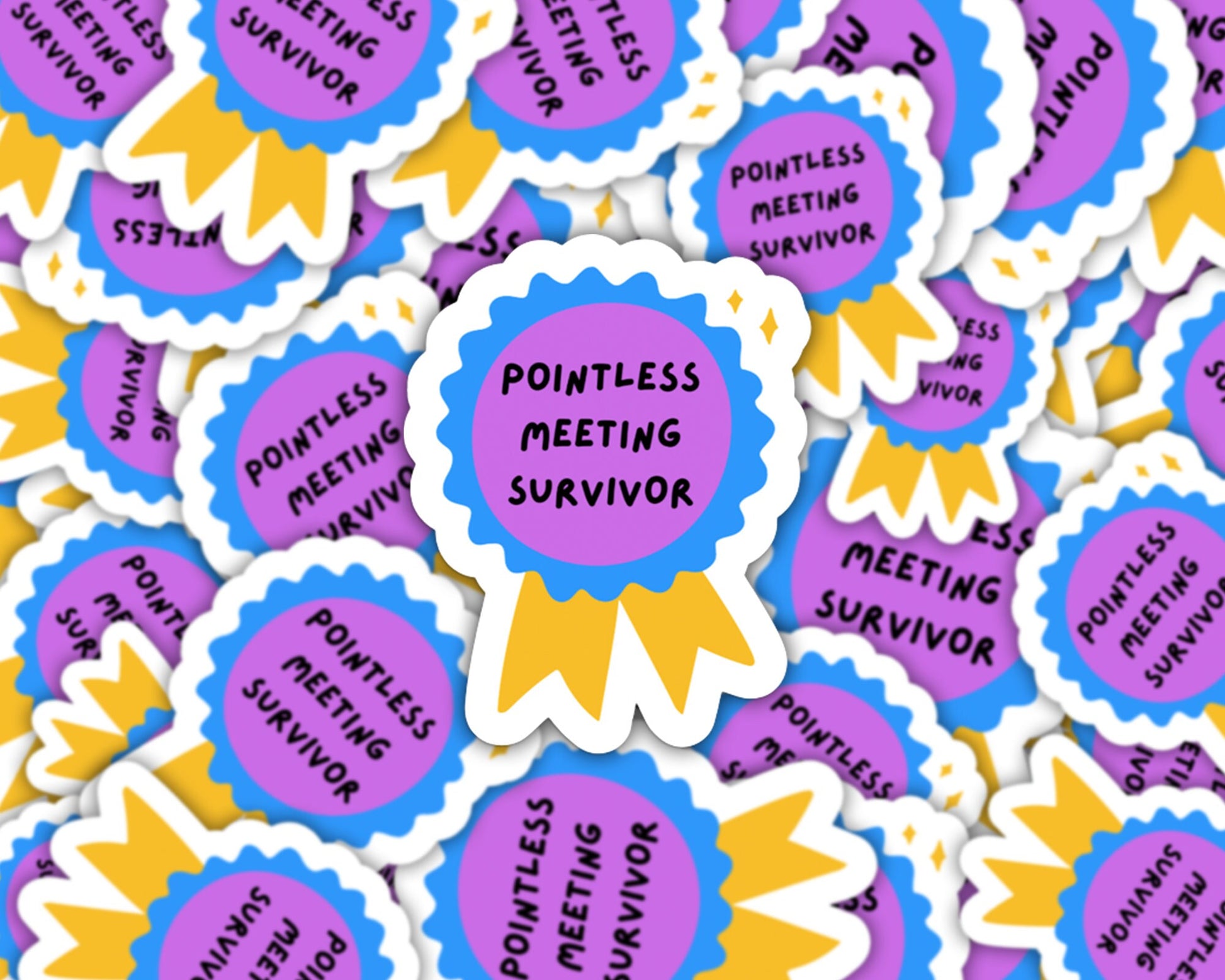 pointless meeting survivor sticker, corporate america sticker, nurse manager, work from home sticker, stickers for bosses, white elephant