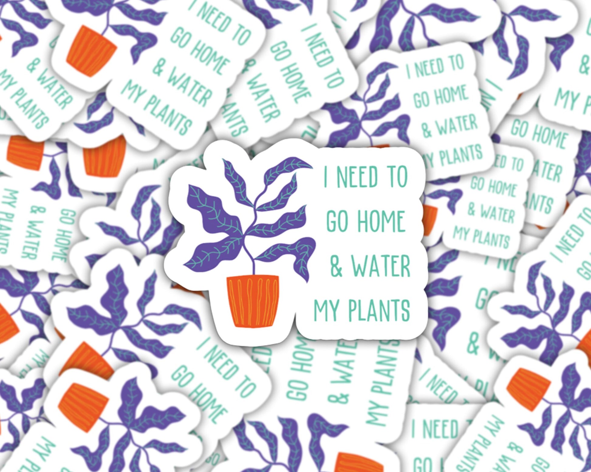 water my plants, gift for plant lover, plant store, plant gift, funny plant sticker, plant sticker, i need to go home, plant shop stickers