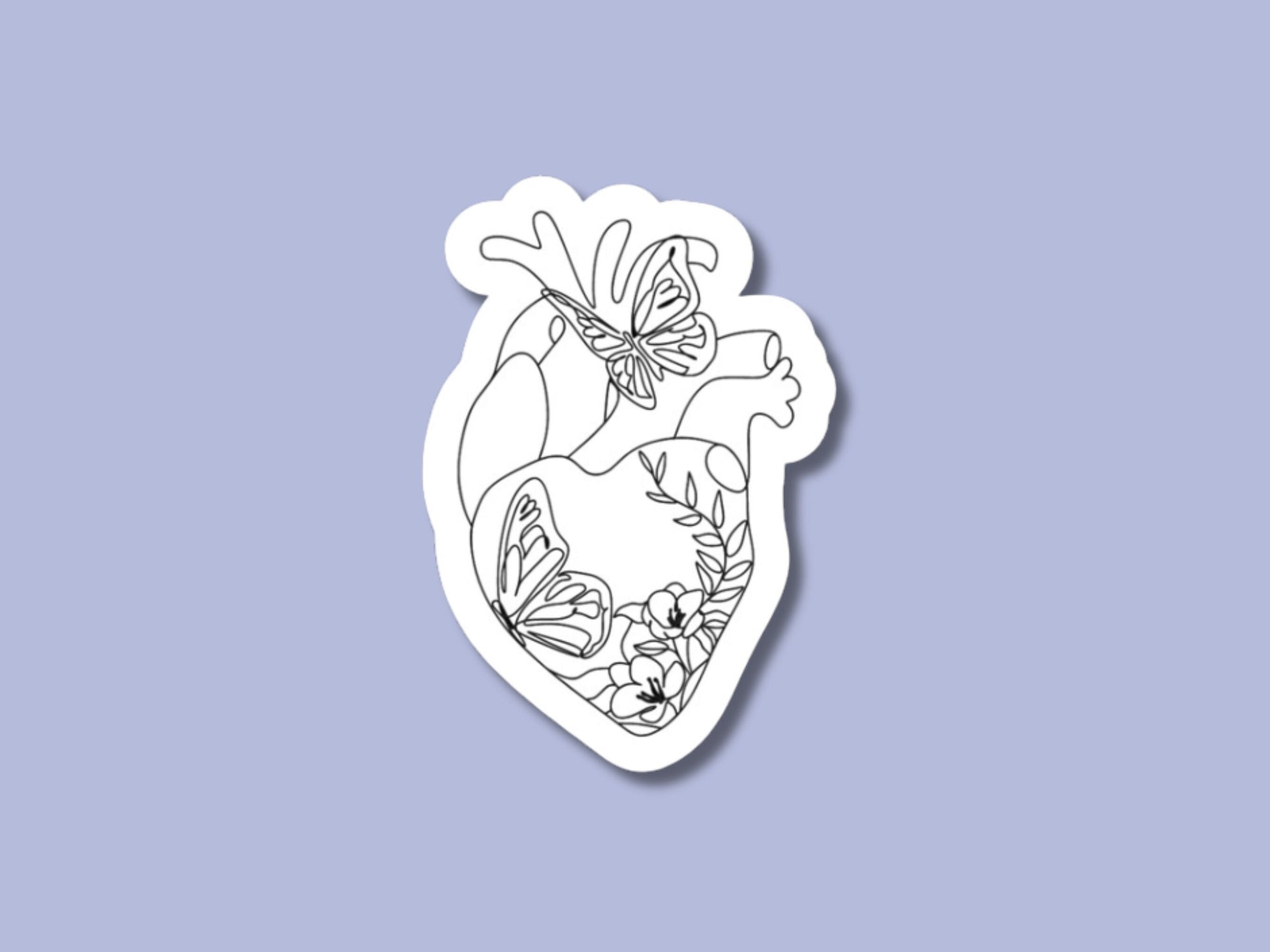 anatomical heart sticker, cardiac nurse sticker, floral heart, gifts for cardiologist, heart transplant gift, cardiac icu sticker, icu tech