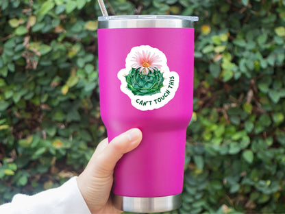 can't touch this cactus sticker, gift for plant lover, plant sticker for water bottle, cactus plant, plant store, plant gift, cactus sticker